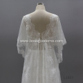 Customized round neck short-sleeved embroidered casual white lace wedding gown dresses china